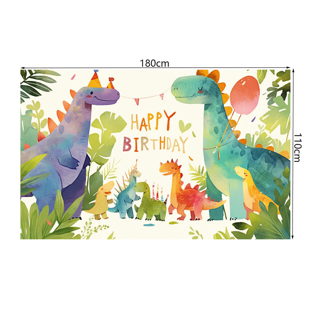 Dinosaur Jungle Birthday Party Backdrop Polyester Kids Birthday Party Decoration Banner Room Photo Booth Background Props