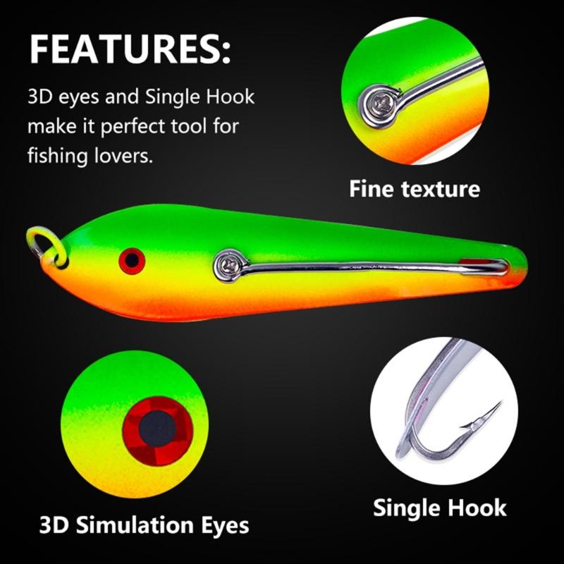 6Pcs Fishing Sequins Lures Baits Metal Fishing Lures, Spoons Hard Fishing Lures Fishing Spoons Lures Single Hook Set