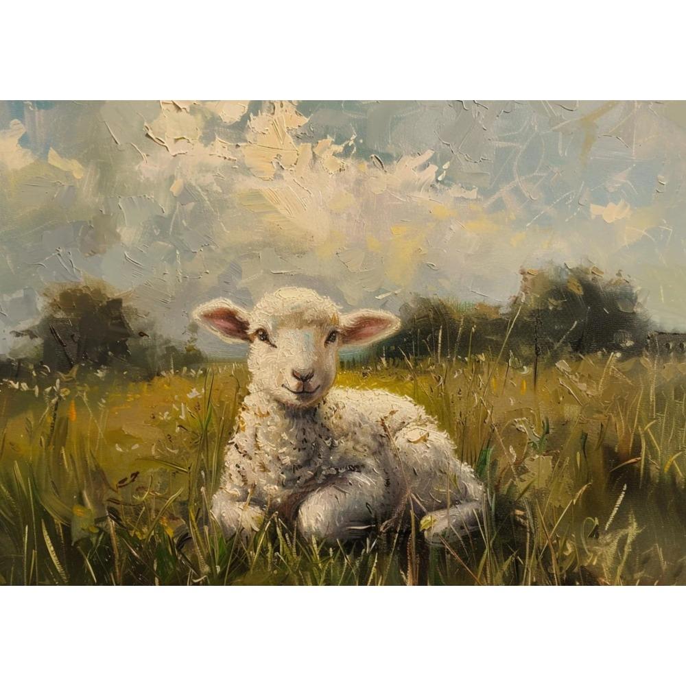 Vintage Country Farmhouse Art Shepherd Elk Hare Lamb Wildlife Poster Canvas Paintings Wall Art Pictures Home