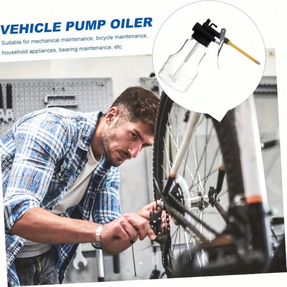 1 Stück Hochdruck Transparente Ölflasche, Kupfer-Spitzdüse Ölkanone mit Plastikschlauch zum Ölbefüllen