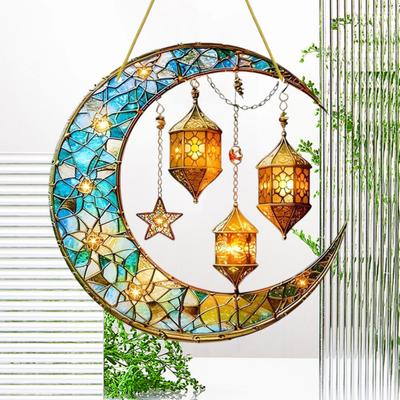 Placa de Porta Acrílica Decoração Pendurada Decorativa Estrela Lua Flor Padrão 2D Placa Arte de Parede para Quarto Decoração de Sala de Estar Quarto