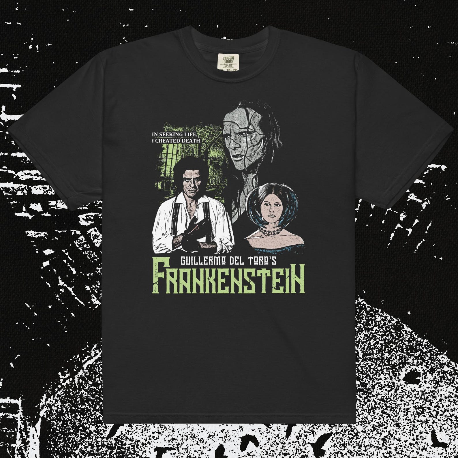 Frankenstein Directed By Guillermo del Toro: Horror Film Comfort Colors T-Shirt 2XL