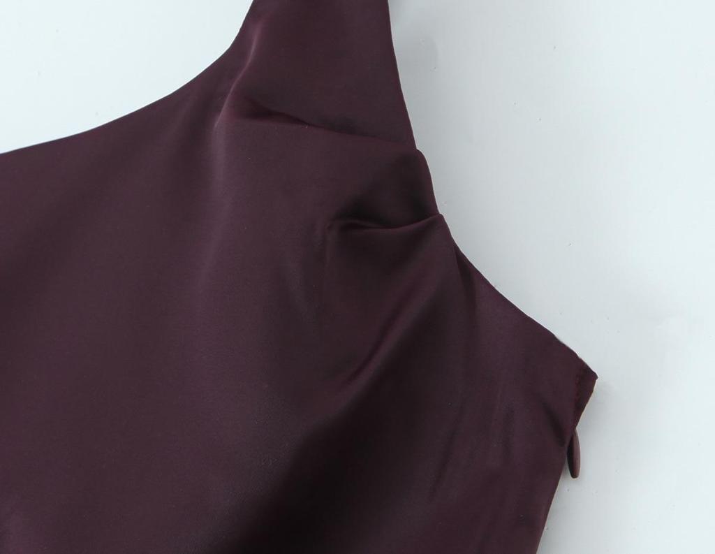 European/American Satin Spaghetti Strap Classic Evening Gown for Women