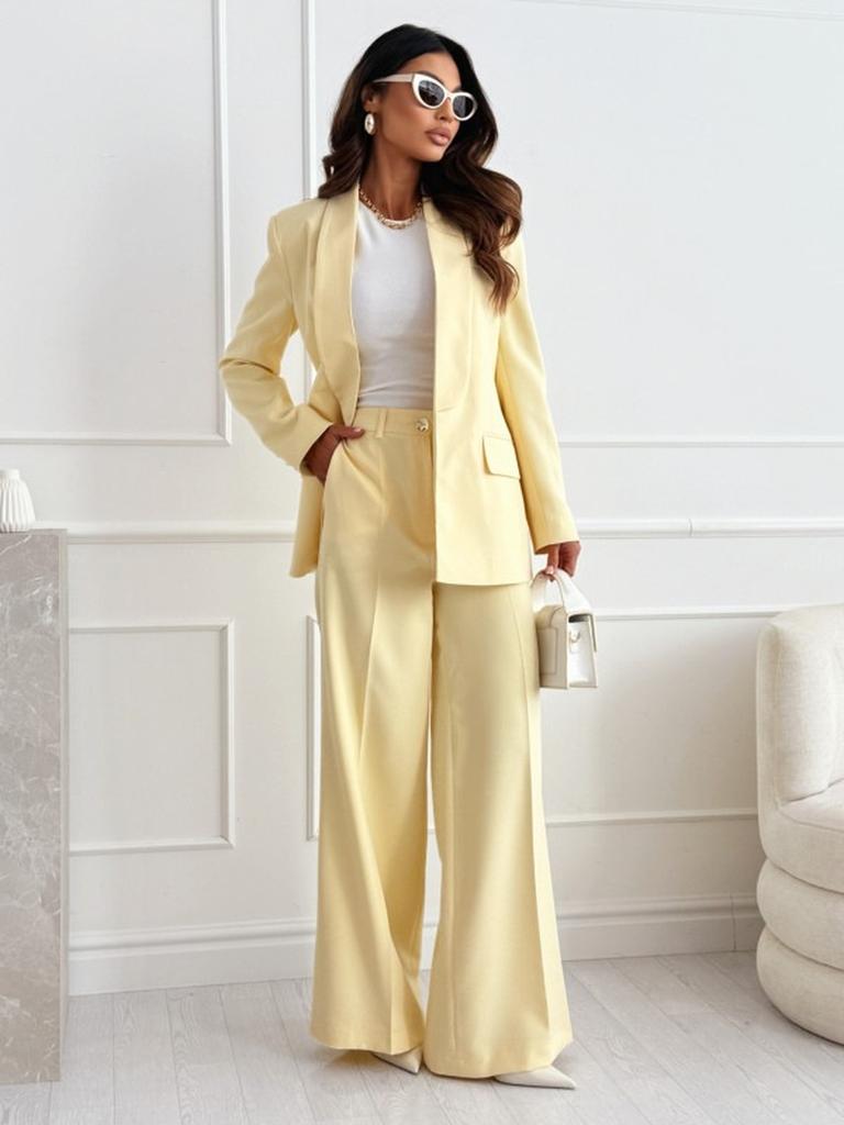 Hot Sale Wide Leg Suit Set for Commuting and Casual Wear