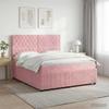 Box Spring Bed with Mattress and Headboard Pink 140 X 190 Cm Velvet