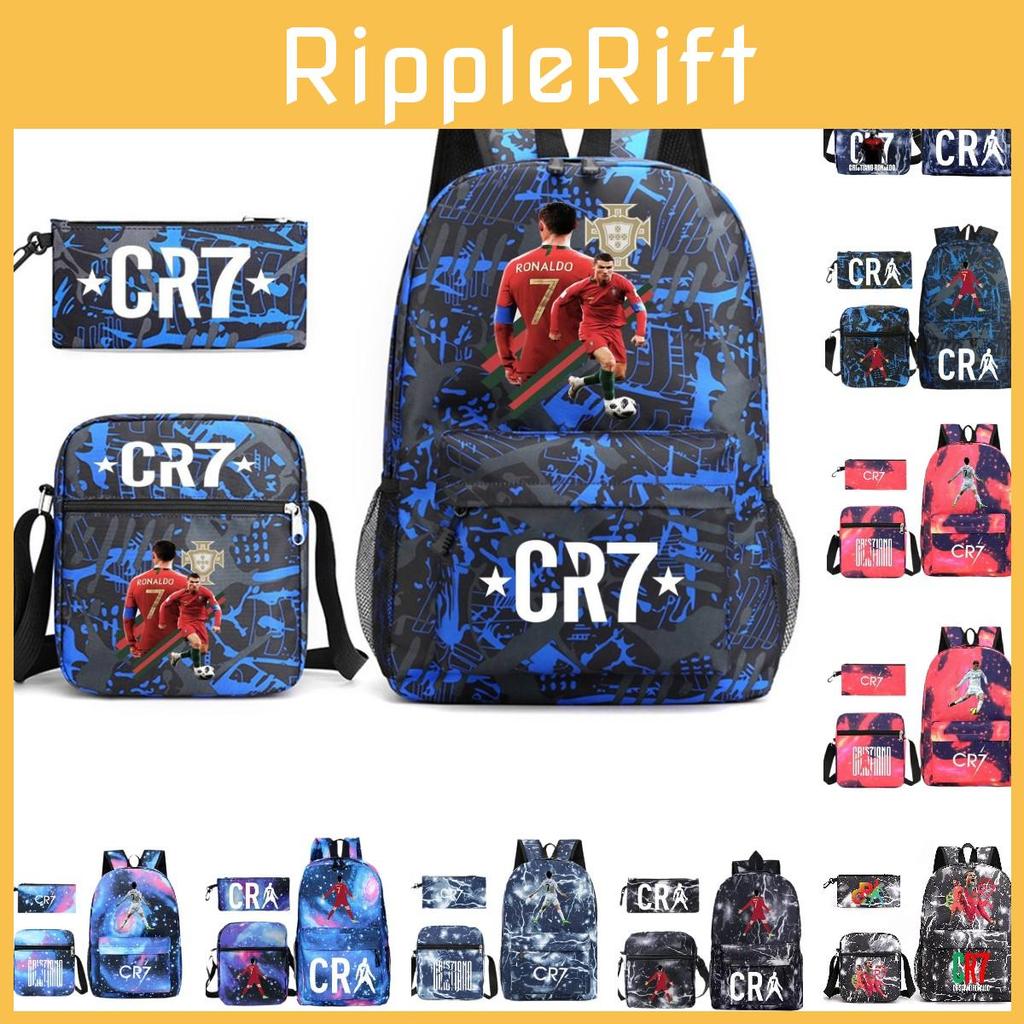 Cr7 Backpack Set Breathable Waterproof Oxford Fabric School Bag For Kids