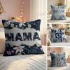 Classic MOM Cushion Cover Natural Linen Organic Fabric Double-Sided Printing Couch Pillow Covers Home Decor