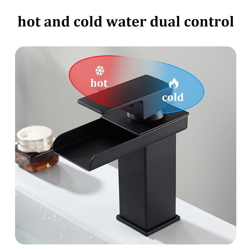 Vodopádová nerezová baterie horká a studená nad umyvadlo vysoká umyvadlová domácí koupelnová umyvadlová baterie