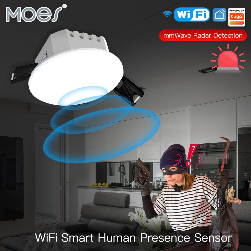 Tuya Smart ZigBee/WiFi Human Presence Detector Radar Detection Sensor Photometric 2 in 1 Function Smart Life Ceiling PIR Hub