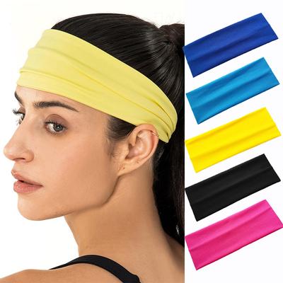 24CM Široká Vysoce Elastická Sportovní Čelenka Pro Ženy Letní Odvádějící Vlhkost Fitness Běžecká Čelenka Jóga Potítko Bandana Turban