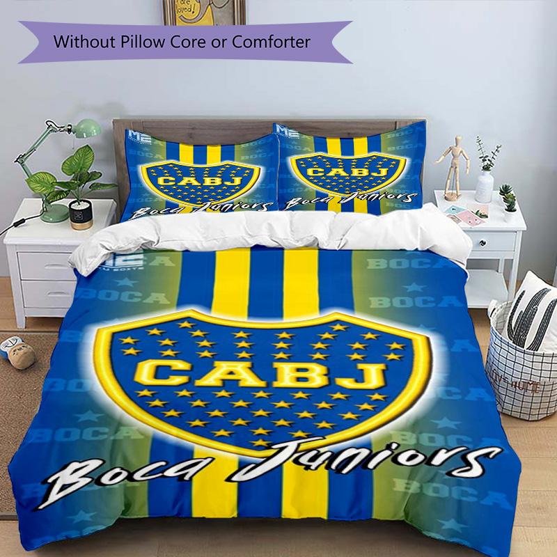 Boca Football Club Printed Pattern Duvet Cover Set – Includes 1 Duvet Cover and 2 Matching Pillowcases Bedroom Decor Christmas Gifts