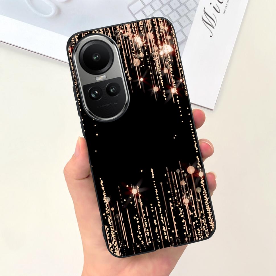 For Oppo Reno10 Case Luxury Colourful Painted Cover Soft Silicone Phone Case For Oppo Reno 10 Reno10 Pro 5G Back Cover Bumper
