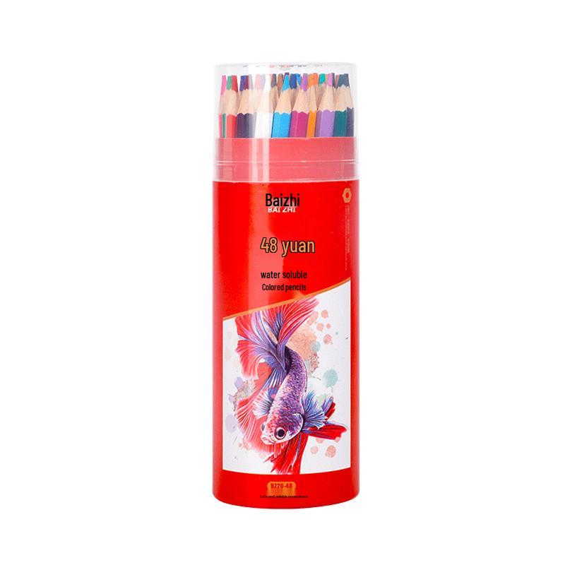 Baizhi 72-Color Water-Soluble Colored Pencils & Brush Set for Drawing, Painting, and Kindergarten Art Supplies