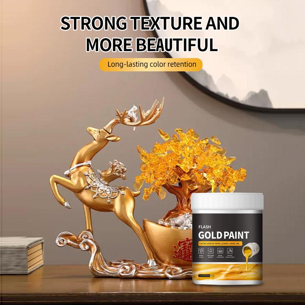 Liquid Gilding Gold Paint 300g Liquid Gold Foil Paint Quick Drying Metal Plaster and Wood Painting Easy to Apply Art Supplies