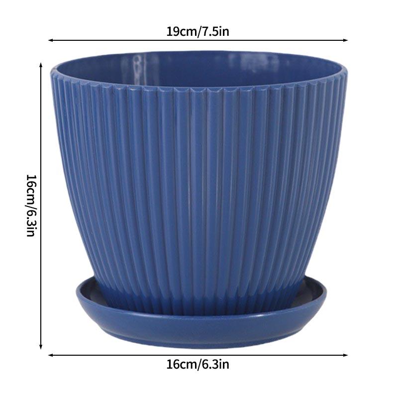 Plastic Flowerpot Indoor Outdoor Planter Flower Pots for Plants with Tray Home Decoration Potted Plant Holder Gardening Supplies