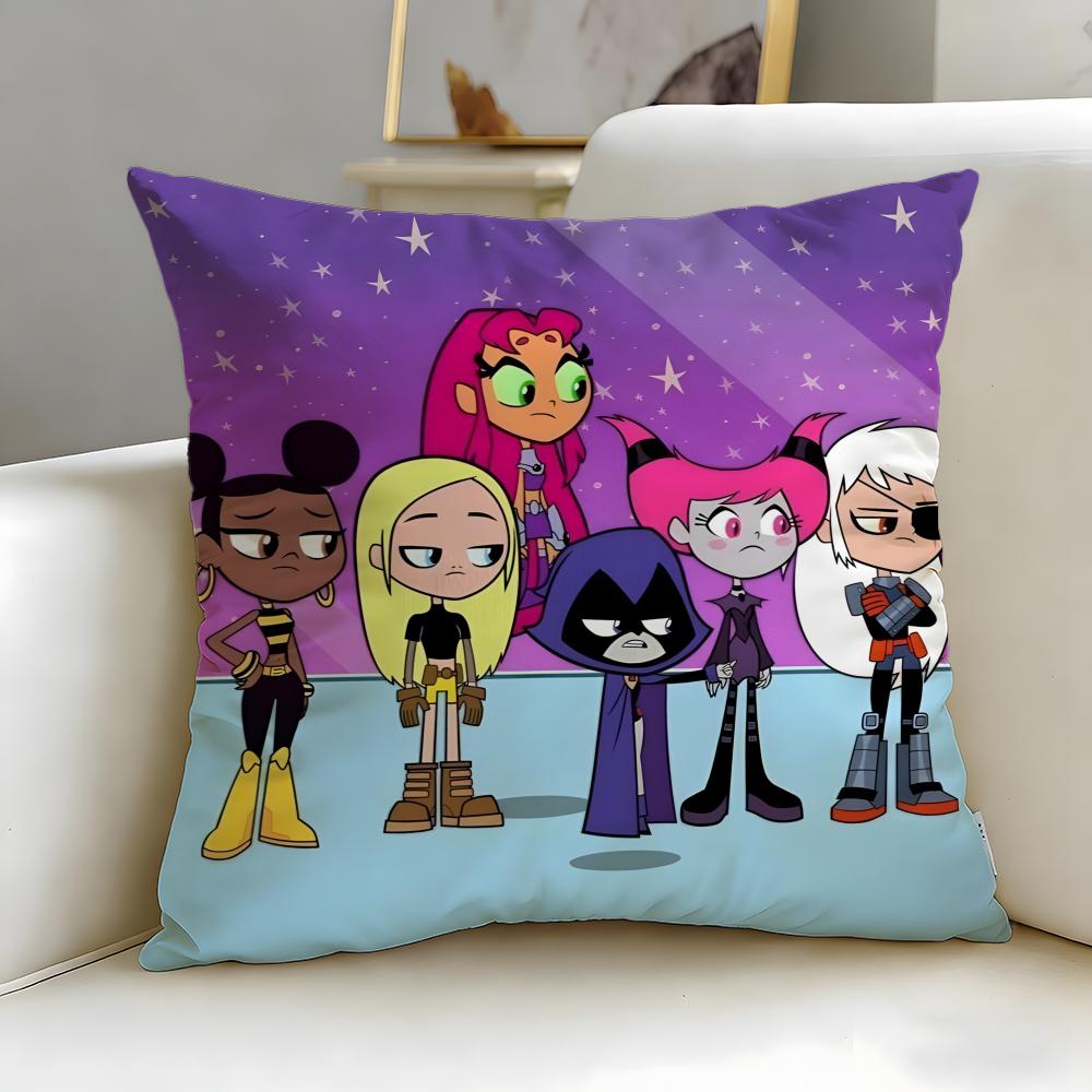 popular animated series Teen Titans Go Cushion Cover Soft  EasyWash Pillow Case  Versatile for Couch Bed Travel and Office