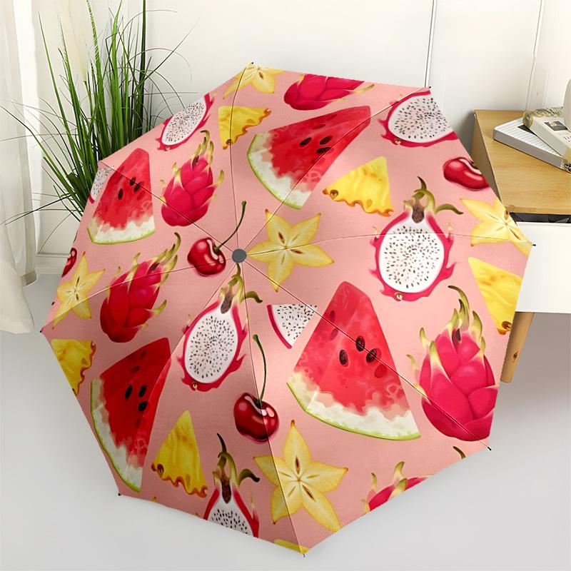 

1pc Fruit Fusion Umbrella Portable Folding Umbrella Durable Iron Frame, Suitable for All Seasons Home Travel Outdoor yy260319046