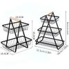 3/2 Tier Bathroom Shelf Portable Fruit Basket Organiser Metal Rectangular Storage Basket Bread & Snacks Desktop Organiser