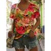 Womens V-Neck Short Sleeve T-Shirt With 3D Printed Striped Loose Fit Casual Chic Top 2025