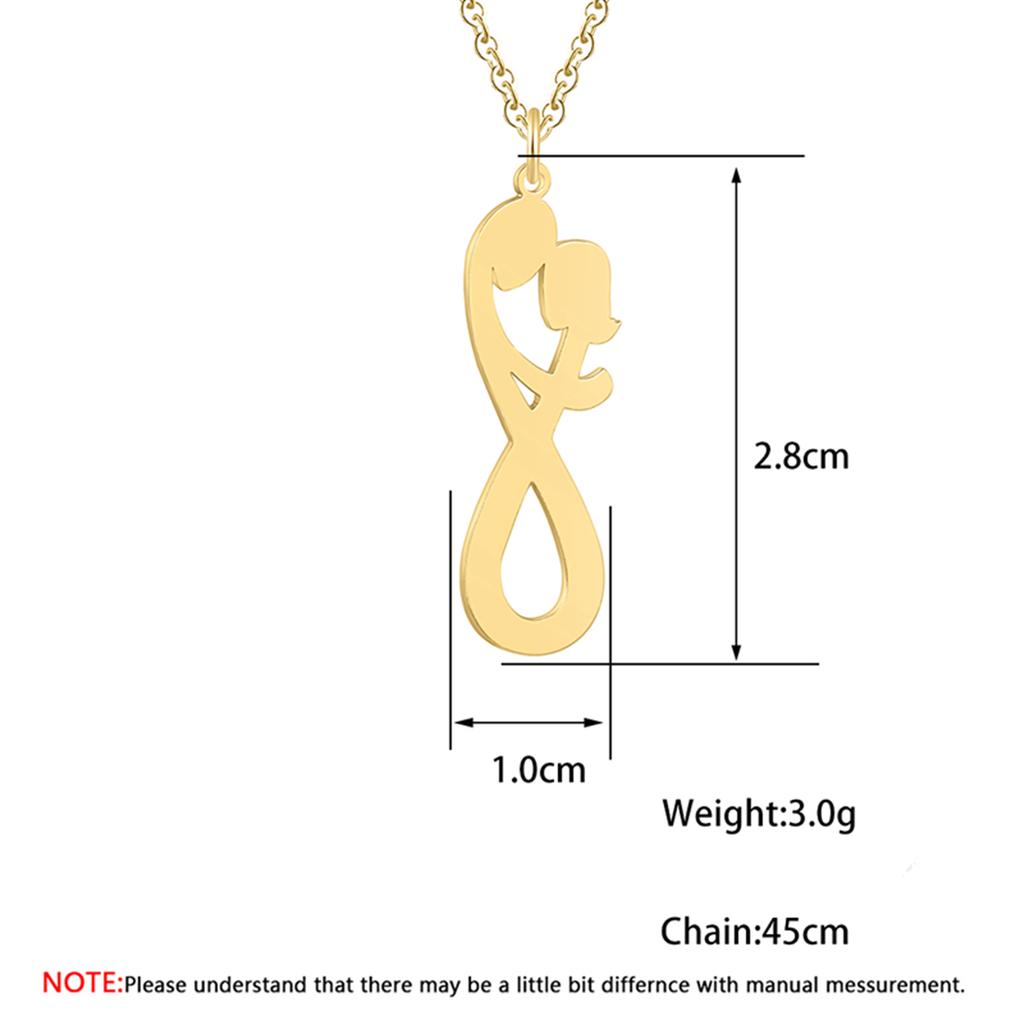 Kinitial Girl Boy Hollow 8 Infinity Pendants Necklaces for Women Fashion Stinless Steel Couple Chain Necklace Jewelry wholesale