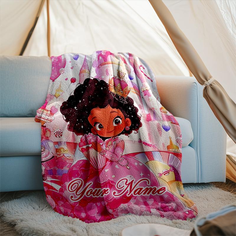 1PC Custom Name "Princess Sweet Dreams" outdooor Flannel blankets Patterns Throw Blanket All-Season Soft Gift for Couch, Bed, Camping gifts