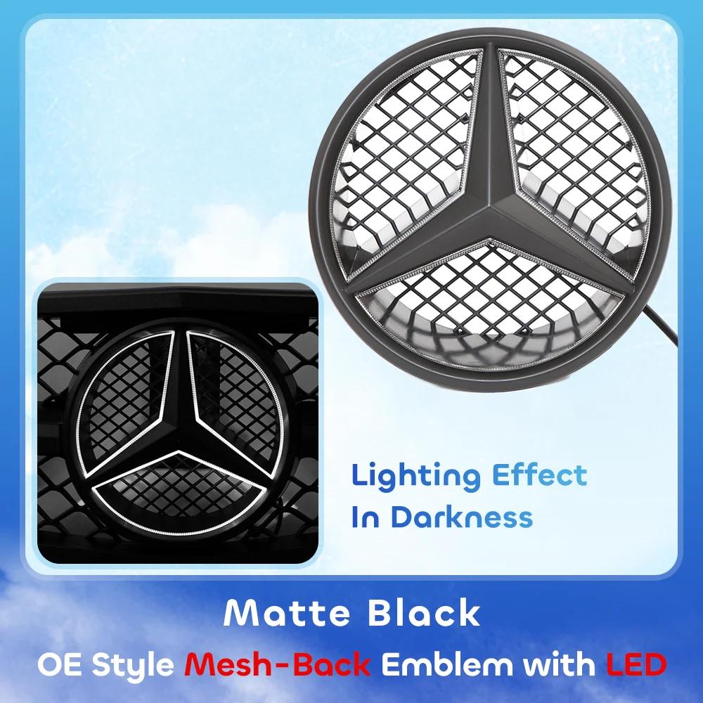 Auto Frontgrill Emblem Stern Plakette 3D Spiegel OE Stil Flache Oberfläche Für Mercedes Benz W245 W204 X204 B180 B200 B250 C280 C300 C350
