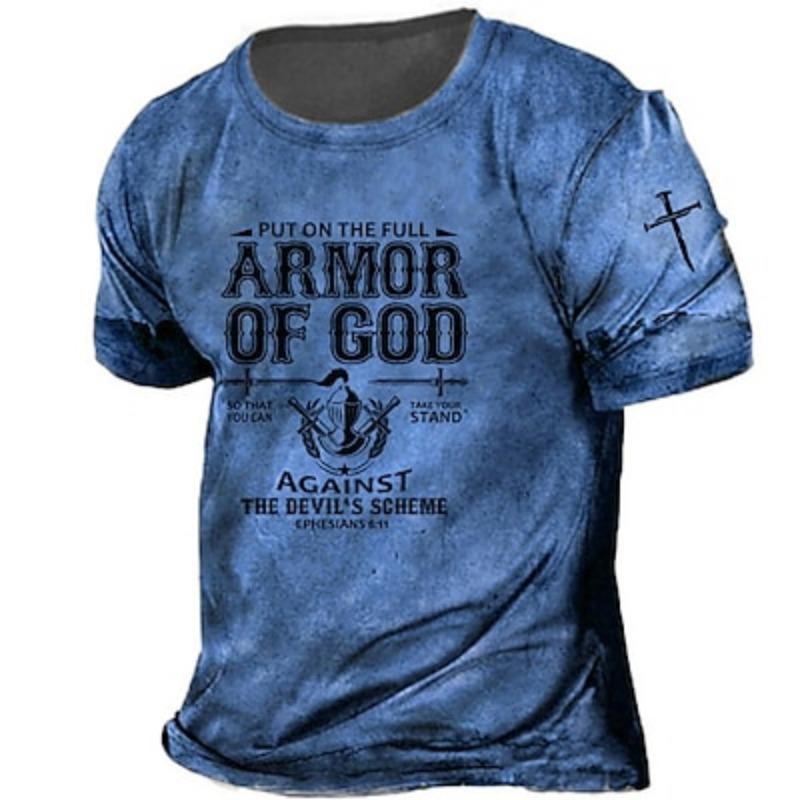 Men's Templar Hybrid Graphics Print T-shirt Short Sleeve T-shirt 3D Printing Shirt Retro Sports Designer Outdoor Street Daily Summer Clothing