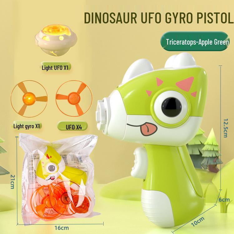 Douyin Dinosaur Saucer Gyro Gun - Bamboo Dragonfly Light-Up Toy for Parent-Child Fun Outdoors