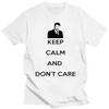 Bleib ruhig, kümmere dich nicht T-Shirt Ron Swanson Parks und Erholung Lustiges TV Weiß Grau T-Shirt Unisex Neu