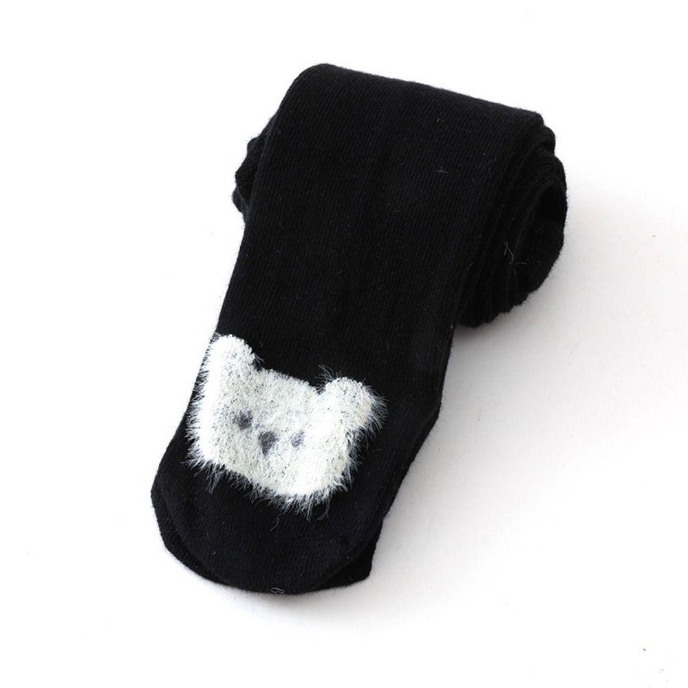 Leggings Baby Knitted Tights Elastic Toddlers Cotton Tights Cute Newborn Pantyhose Spring M чёрный