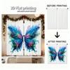 Piece Set High Definition Digital Printed Curtainscolorfulflowingbutterflyartstyleforrodcurtainshome Decoration Style Curtain Polyester