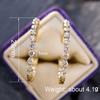 Xiaomi Huitan Slim Circle Hoop Earrings for Women Gold Color with Shiny Cubic Zirconia Fashion Wedding Engagement Noble Elegant Jewelry