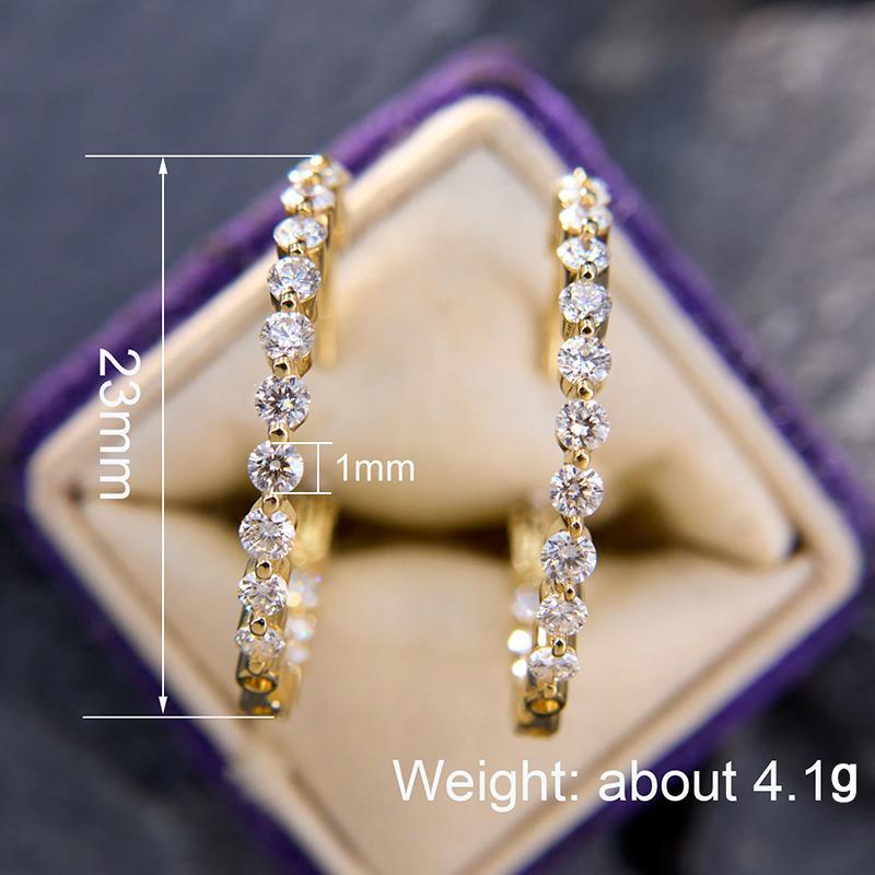 Xiaomi Huitan Slim Circle Hoop Earrings for Women Gold Color with Shiny Cubic Zirconia Fashion Wedding Engagement Noble Elegant Jewelry