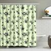 Vintage Bath Shower Curtain With Olive Branches Pattern Home Decor Item For Kitchen Or Bathroom Green Black Colors