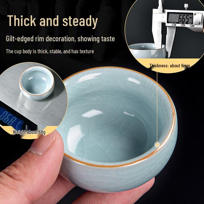 Naijiang Luxury Ceramic Ru Kiln Kung Fu Tea Set with Tea Tray