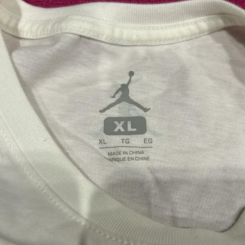 Jordan Logo Printed Crew Neck Short Sleeve T-Shirt Men Tops White 801083-101