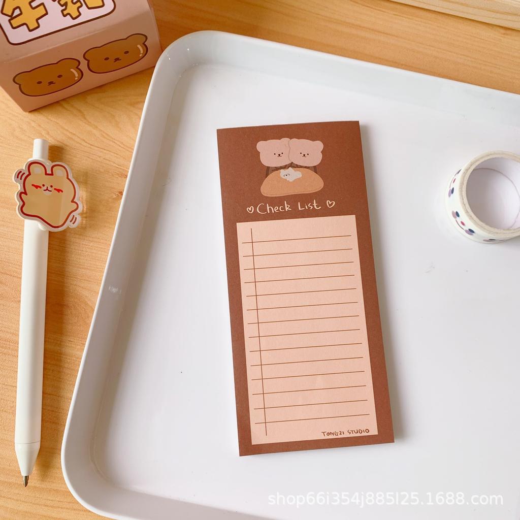 Papeterie Kawai Célébrité Internet Biscuit Ours Mignon Mignon Bloc-notes long ours mignon livre d'étudiant cahier portable Fournitures scolaires