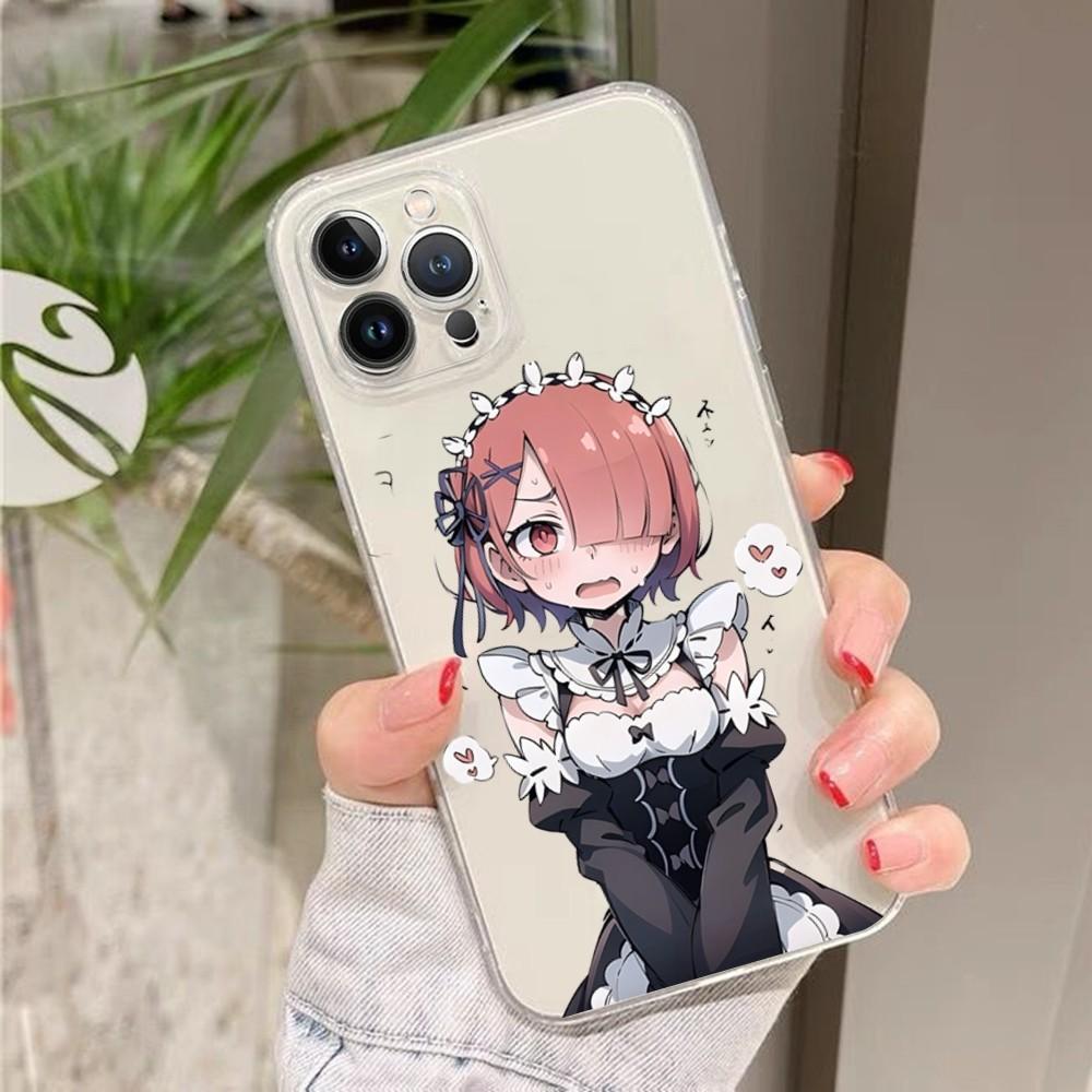 ReZERO Ram Rem Anime Phone Case Silicone Soft for Iphone 16 15 14 13 12 11 Pro Mini XS MAX Plus X Cover
