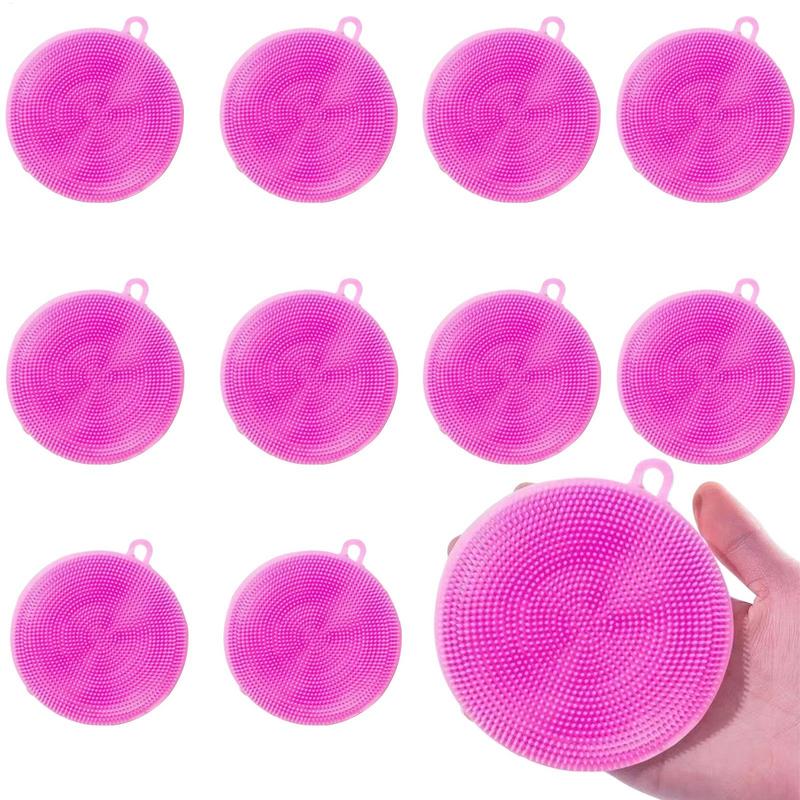 10PCS Silicone Dish Bowl Scrubber Dirt Cleaning Kitchen Towel For Non-Stick Oil Cleaning Washing Tool Kitchen Cleaning Brush