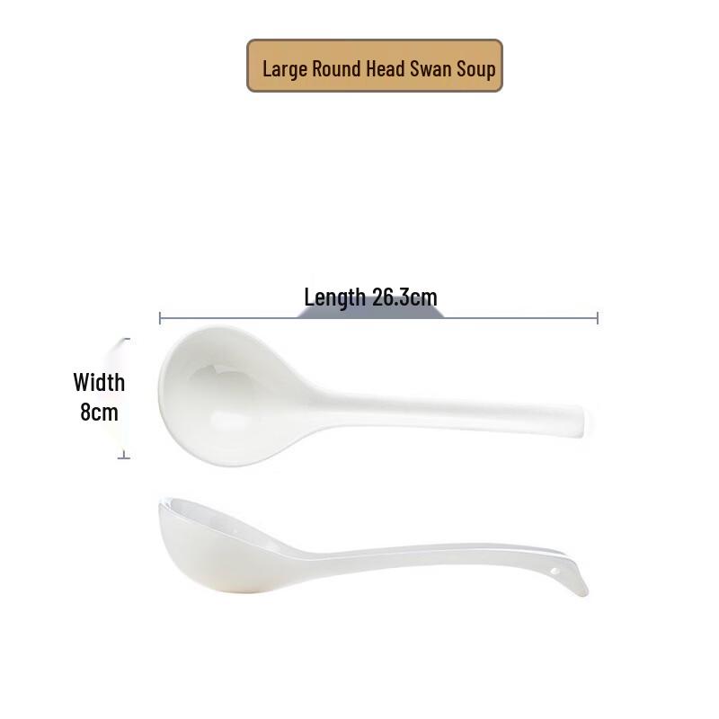

Abay Ceramic Long-Handle Swan Soup & Dessert Spoons (Set of 2)