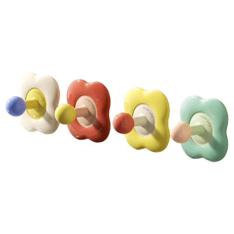 Colorful Dopamine Wall Hooks Auto Adhesive Bathroom Decors Waterproof Drillless Hanging Storage 3kg Capacity