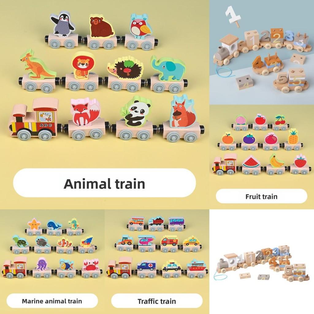 Wooden Number Train Educational Toy For Toddlers With Color And Animal Recognition