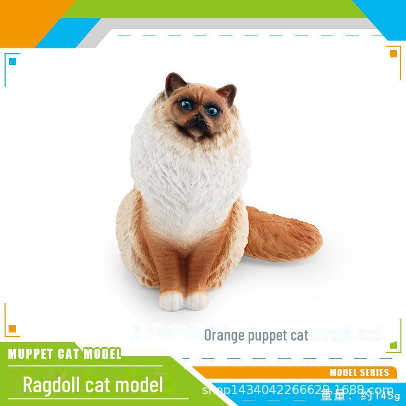 Seashell Cat Figurine: Realistic Kitten Toy Model