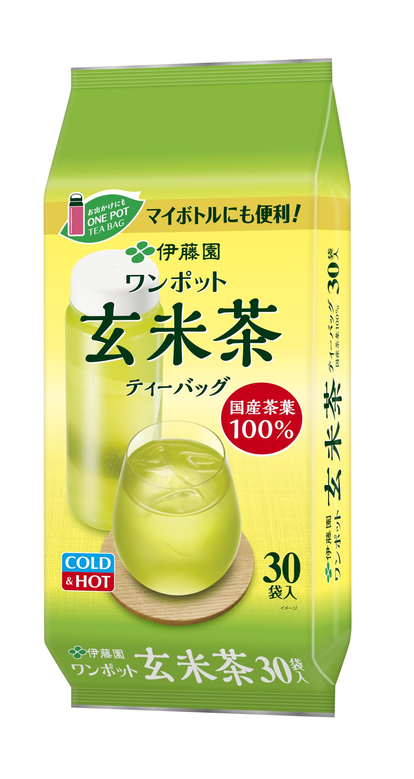Itoen One Pot Genmaicha Tea Bags x 30 made with domestically produced tea 3.3g bags, 100% leaves.