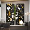 2pcs Happy New Year  Contemporary Polyester Curtains   Rod Pocket   Woven   Semi-Sheer   Decorative All-Season for Bedroom   Livi