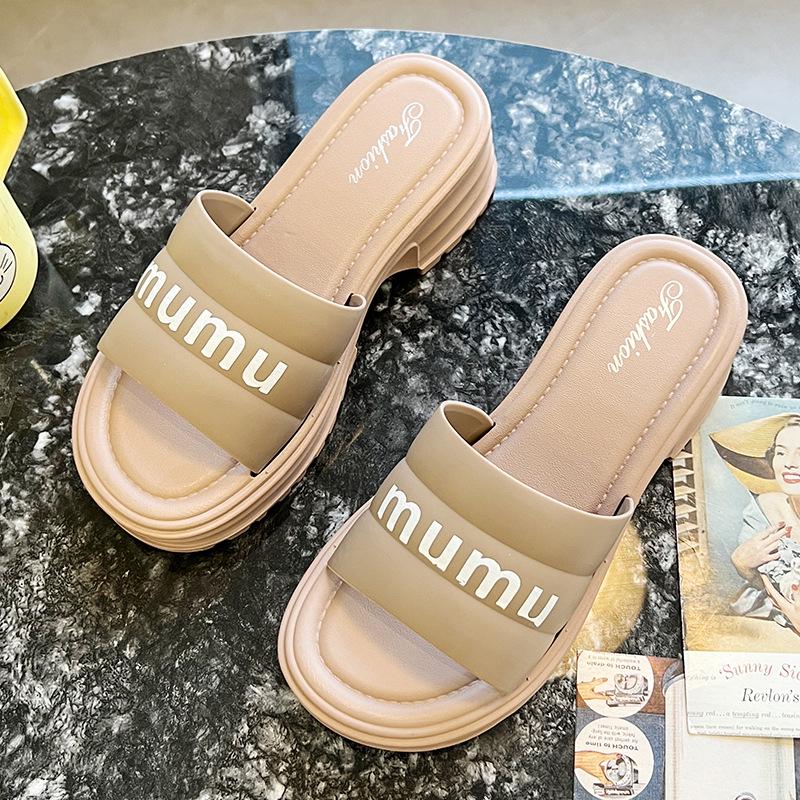 Damen Sommer Sandalen mit mittlerem Absatz für den Strand - Höhenverstärkend, Dicke Sohle, Vielseitige Outdoor-Bekleidung