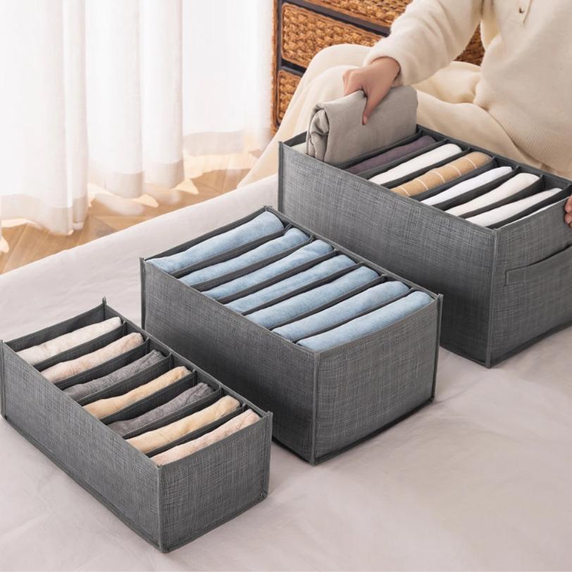 Closets Clothes Organizer Foldable Clothing Jeans Storage Box Closet Drawer  Organizer with Handles Wardrobe Storage Organize