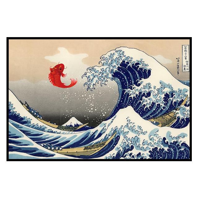Japan Style Great Wave Kanagawa Surfing Canvas Painting Poster Classical Pictures Prints Katsushika Hokusai Painter Home Decor