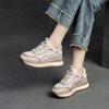 Fashion GKTINOO 2025 Spring New Genuine Leather Sneakers Casual Sports Shoes Round Toe Lacd-up Retro Versatile Women's Flat Shoes