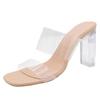Sommer High-Heel Transparente PVC Sandalen Pantoletten Zehenoffene Schuhe